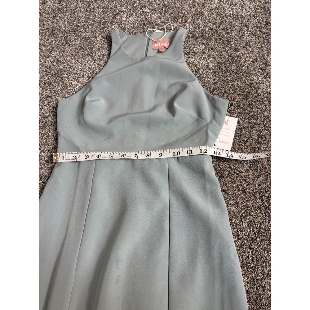 Show me your Mumu Bridesmaid Gown Womens Size XXS Gray Round Neck Sleeveless NWT - Picture 10 of 12